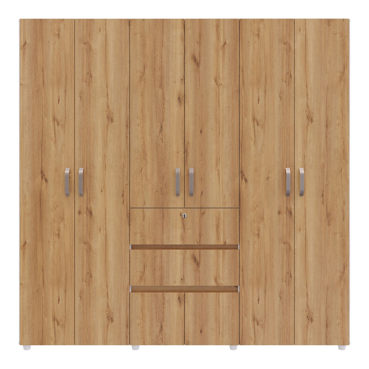 Closet Luanda Duna y Blanco 200x200cm con Dos Cajones y con Cuatro Compartimientos - CLOSETS | Bylmo