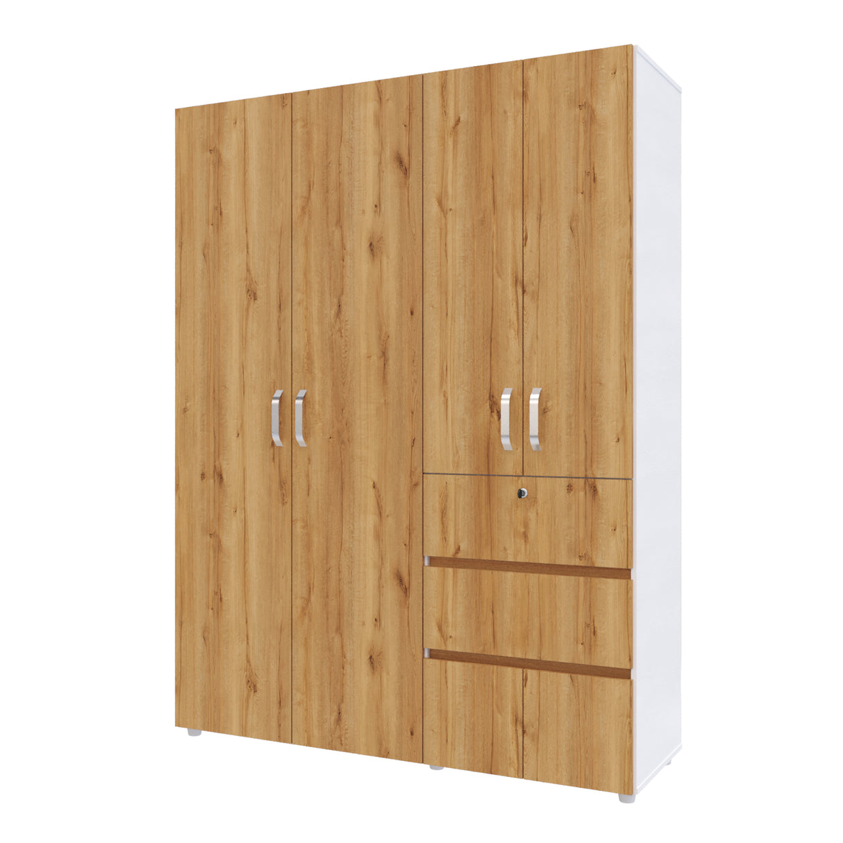 Closet Riga Duna y Blanco 150x200cm con Dos Cajones y con Seis Compartimientos - CLOSETS | Bylmo
