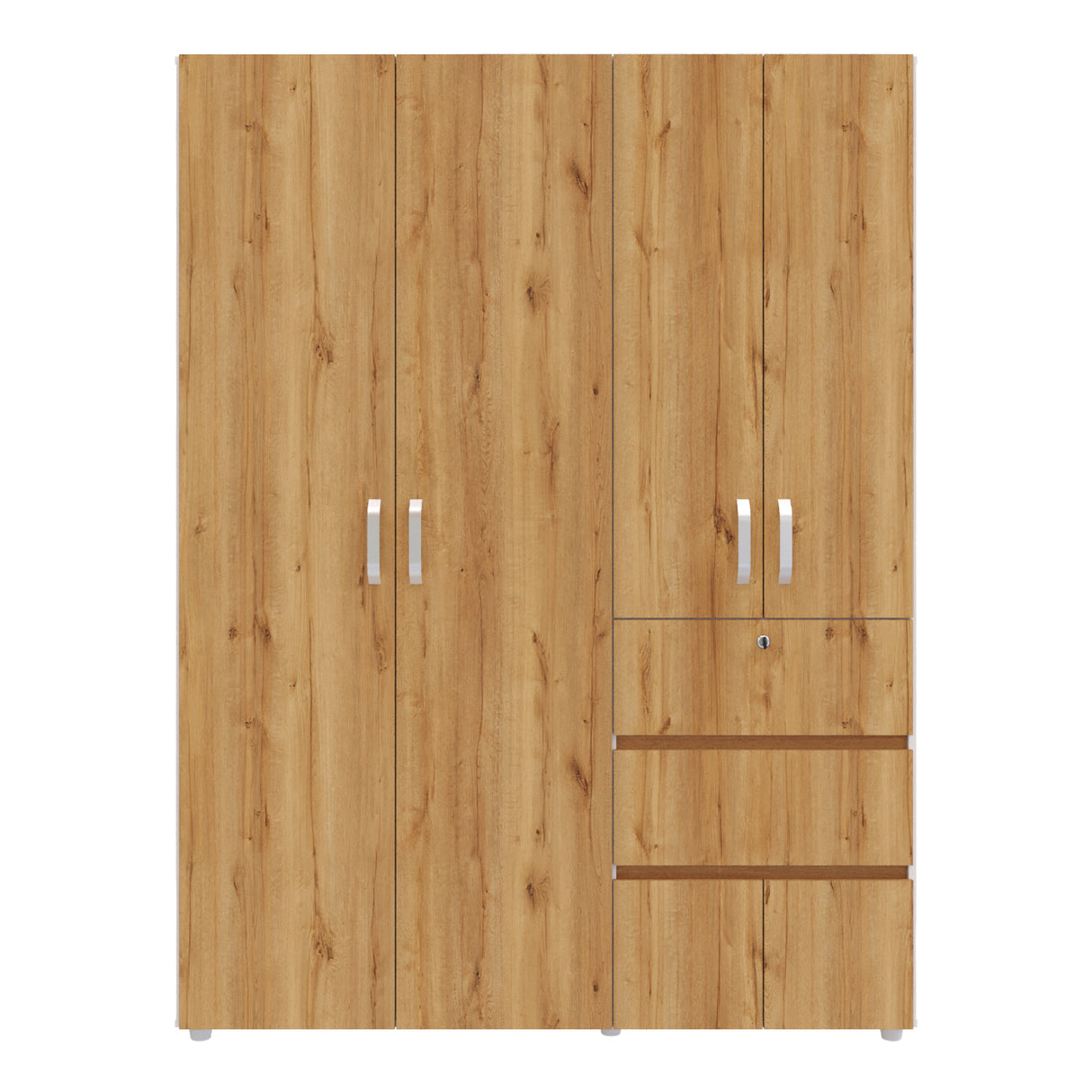 Closet Riga Duna y Blanco 150x200cm con Dos Cajones y con Seis Compartimientos - CLOSETS | Bylmo