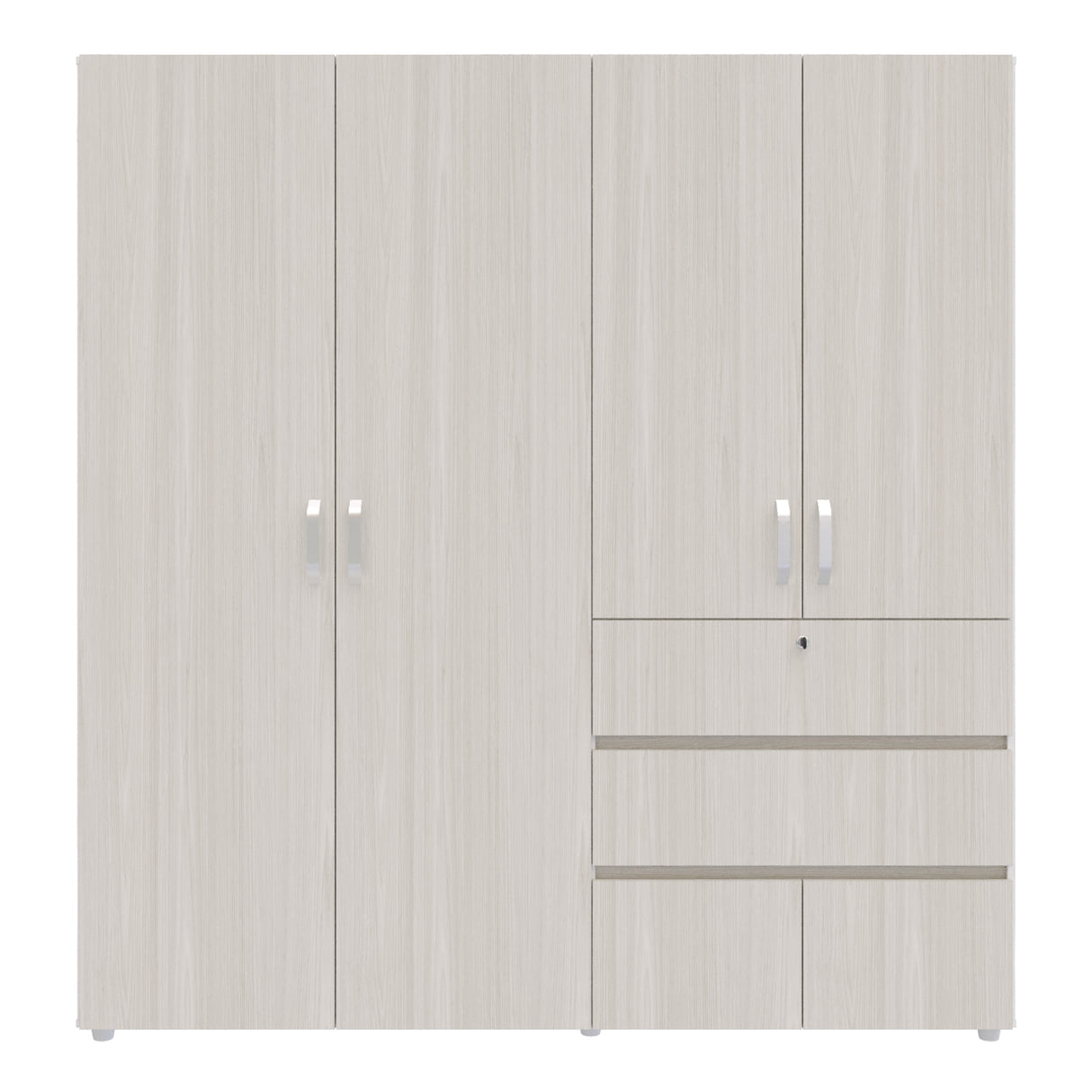 Closet Riga Niebla y Blanco 190x200cm con Dos Cajones y con Seis Compartimientos - CLOSETS | Bylmo