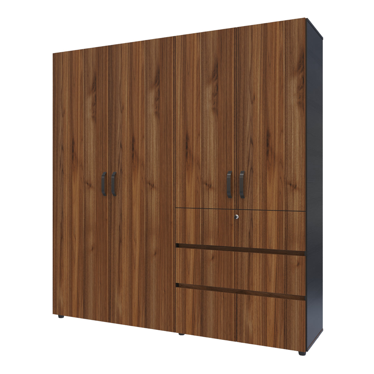 Closet Riga Gales y Wengue 190x200cm con Dos Cajones y con Seis Compartimientos - CLOSETS | Bylmo
