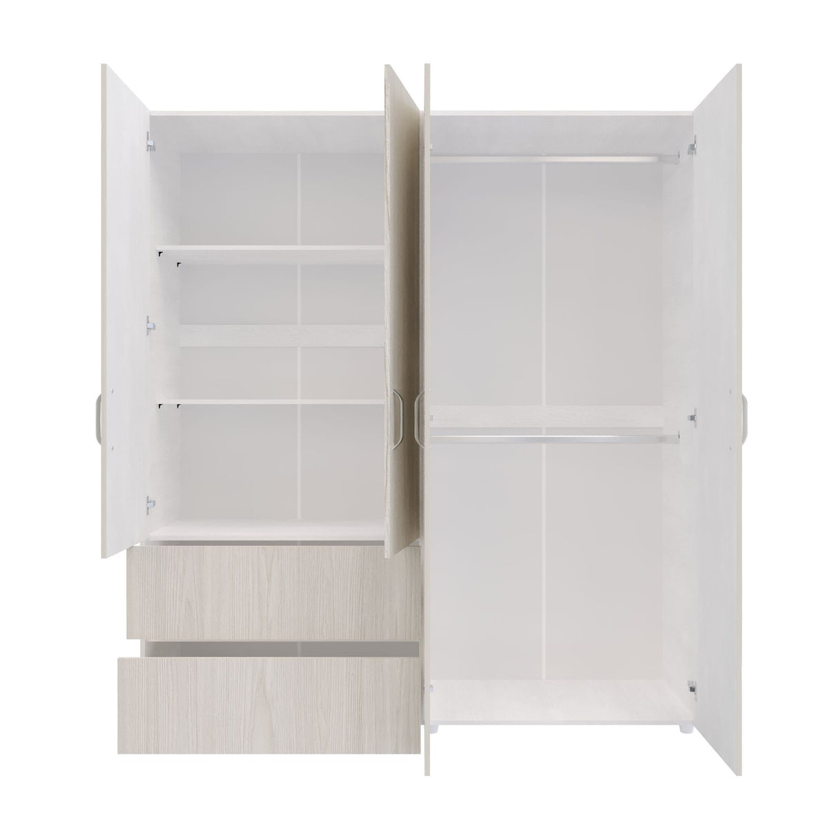 Closet Malabo Niebla y Blanco 180x200cm con Dos Cajones y con Tres Compartimientos - CLOSETS | Bylmo