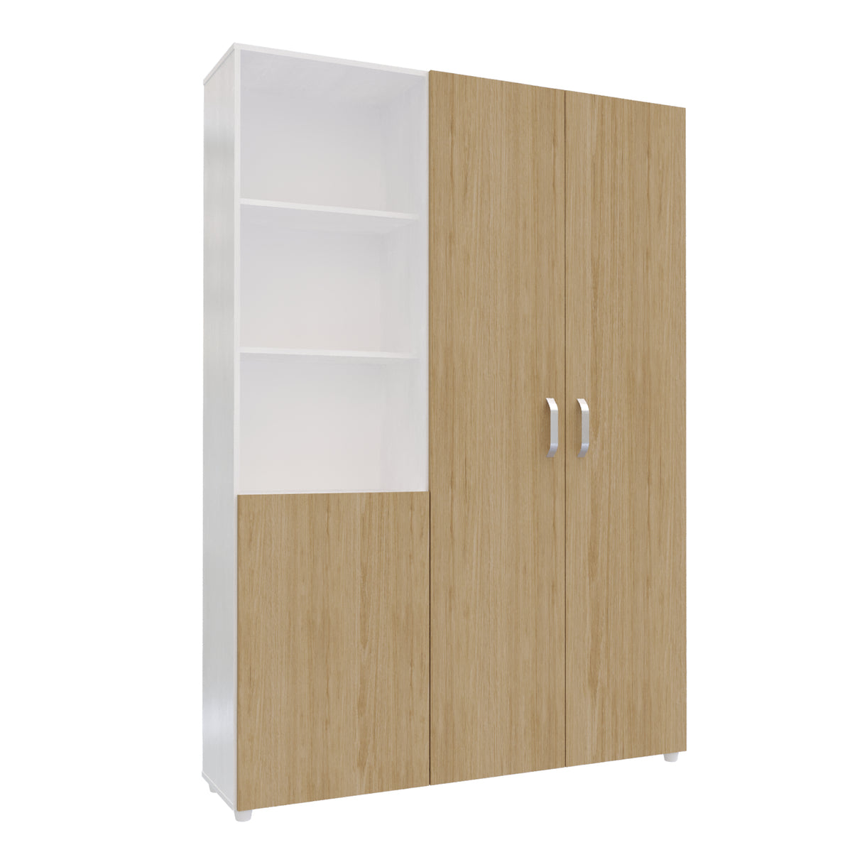 Closet Jazmin Blanco y Rovere 140x200cm sin Cajones y con Nueve Compartimientos - CLOSETS | Bylmo