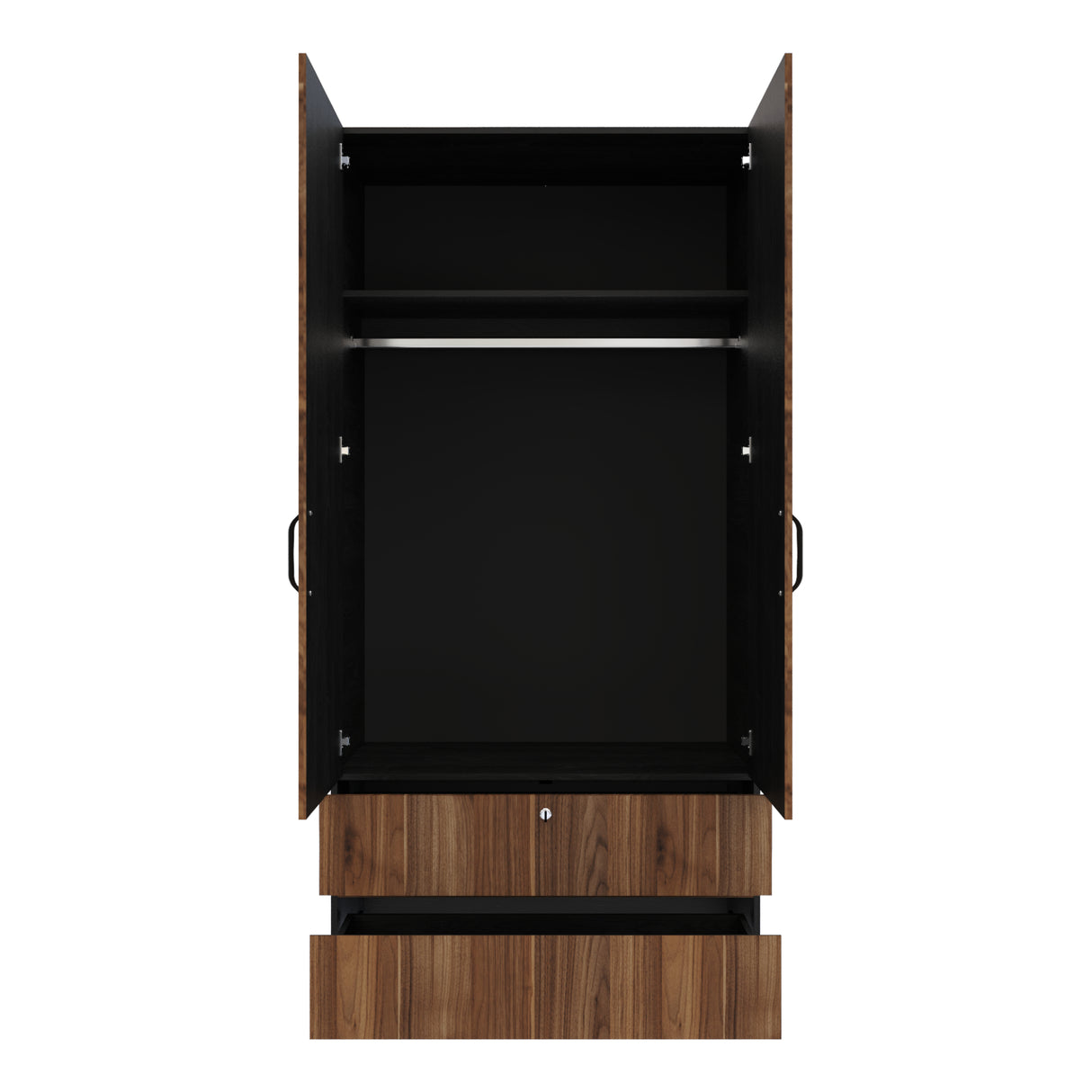 Closet Tripoli Wengue y Duna 100x200cm con Dos Cajones y con Dos Compartimientos - CLOSETS | Bylmo