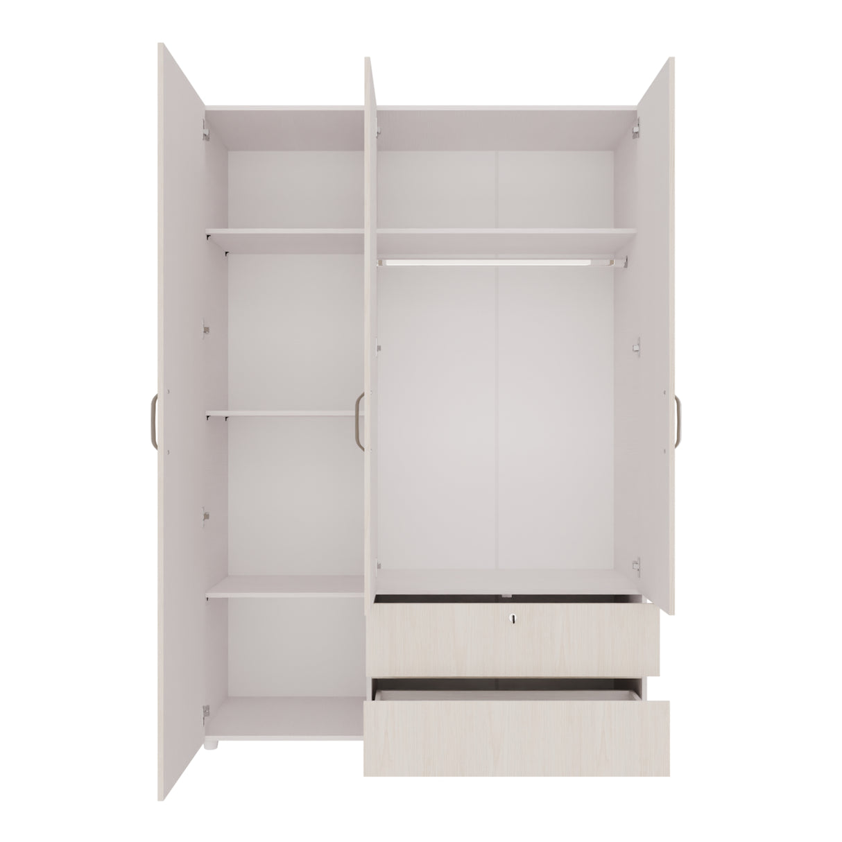 Closet Tripoli Blanco y Niebla 140x200cm con Dos Cajones y con Seis Compartimientos - CLOSETS | Bylmo