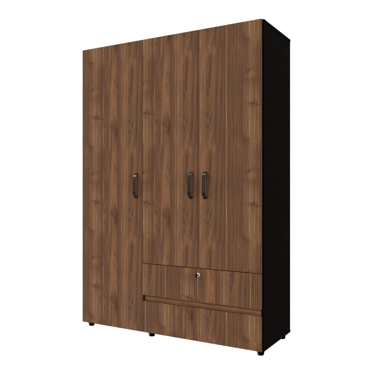Closet Tripoli Wengue y Gales 140x200cm con Dos Cajones y con Seis Compartimientos - CLOSETS | Bylmo
