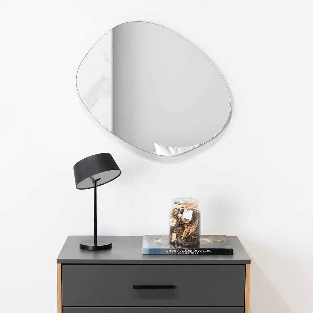 Espejo de Baño Saona Gris 64x50cm Asimetrico sin Marco - ESPEJOS DE BANHO | Bylmo