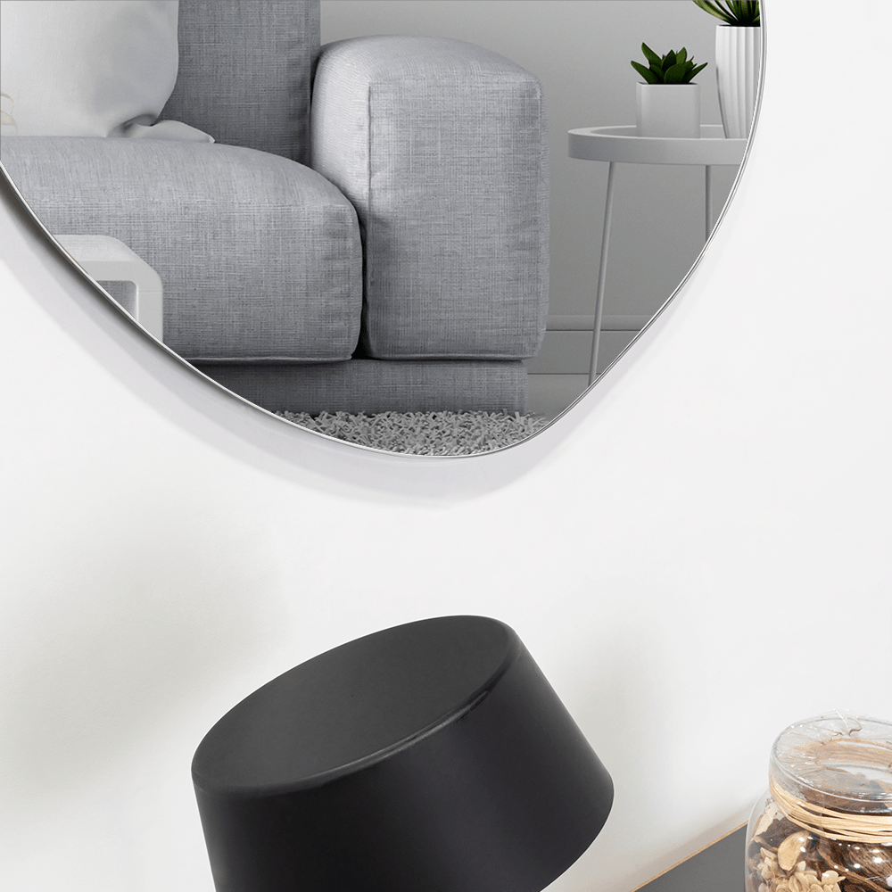 Espejo de Baño Saona Gris 64x50cm Asimetrico sin Marco - ESPEJOS DE BANHO | Bylmo