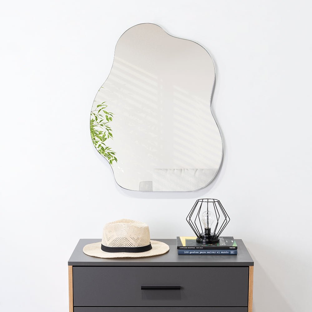 Espejo de Baño London Gris 55x70cm Asimetrico sin Marco - ESPEJOS DE BANHO | Bylmo