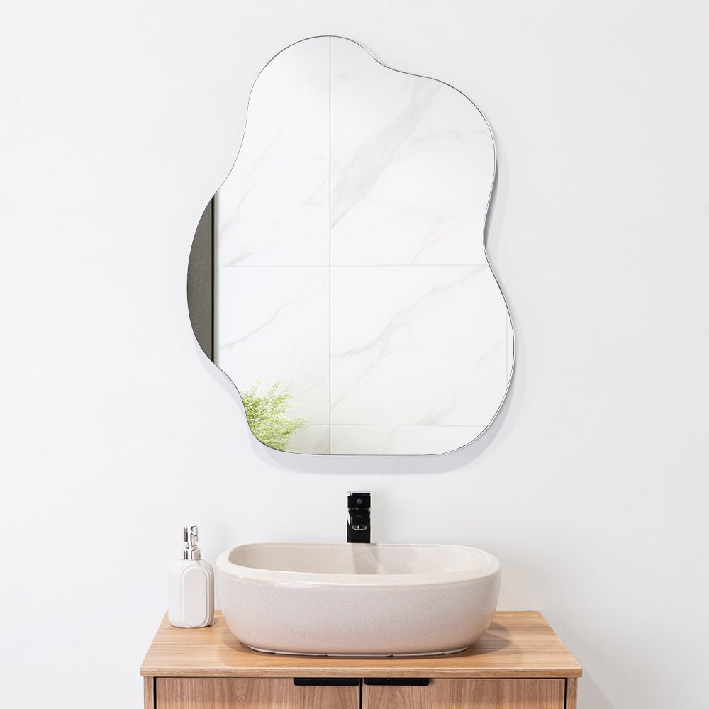 Espejo de Baño London Gris 55x70cm Asimetrico sin Marco - ESPEJOS DE BANHO | Bylmo