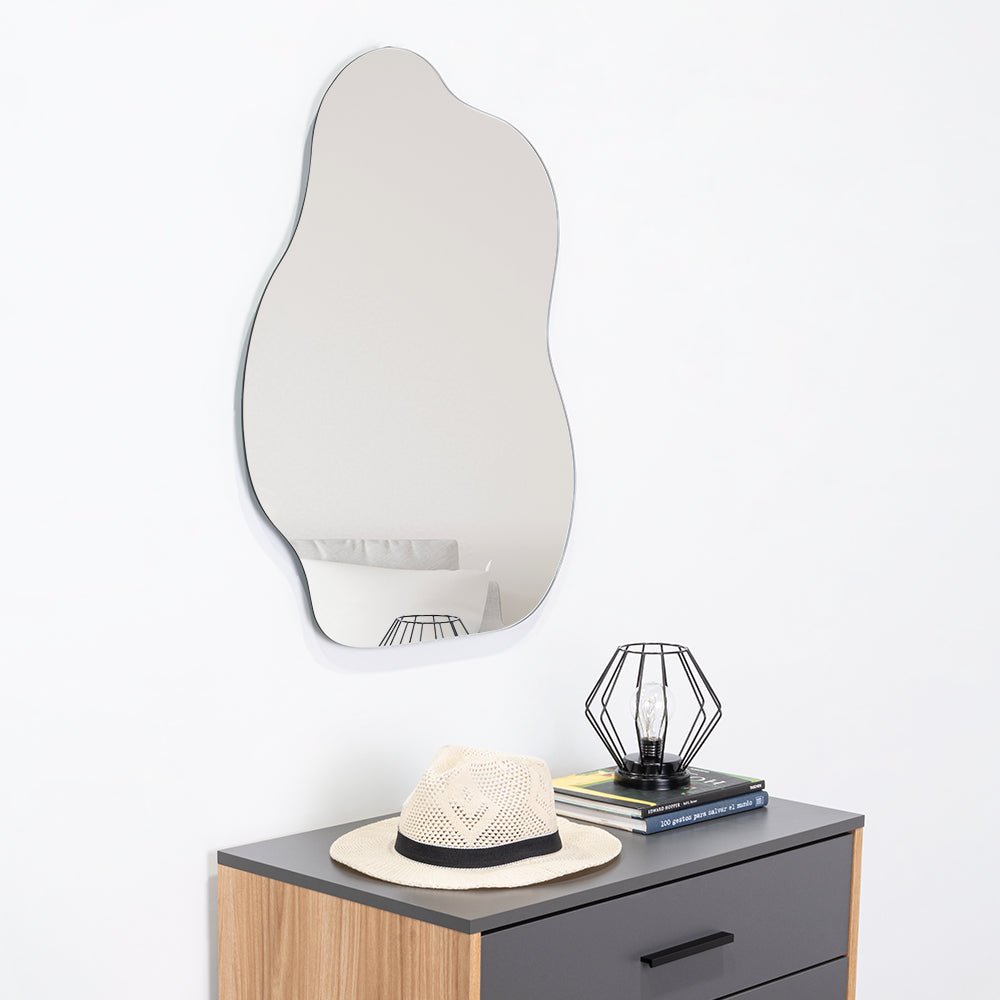 Espejo de Baño London Gris 55x70cm Asimetrico sin Marco - ESPEJOS DE BANHO | Bylmo