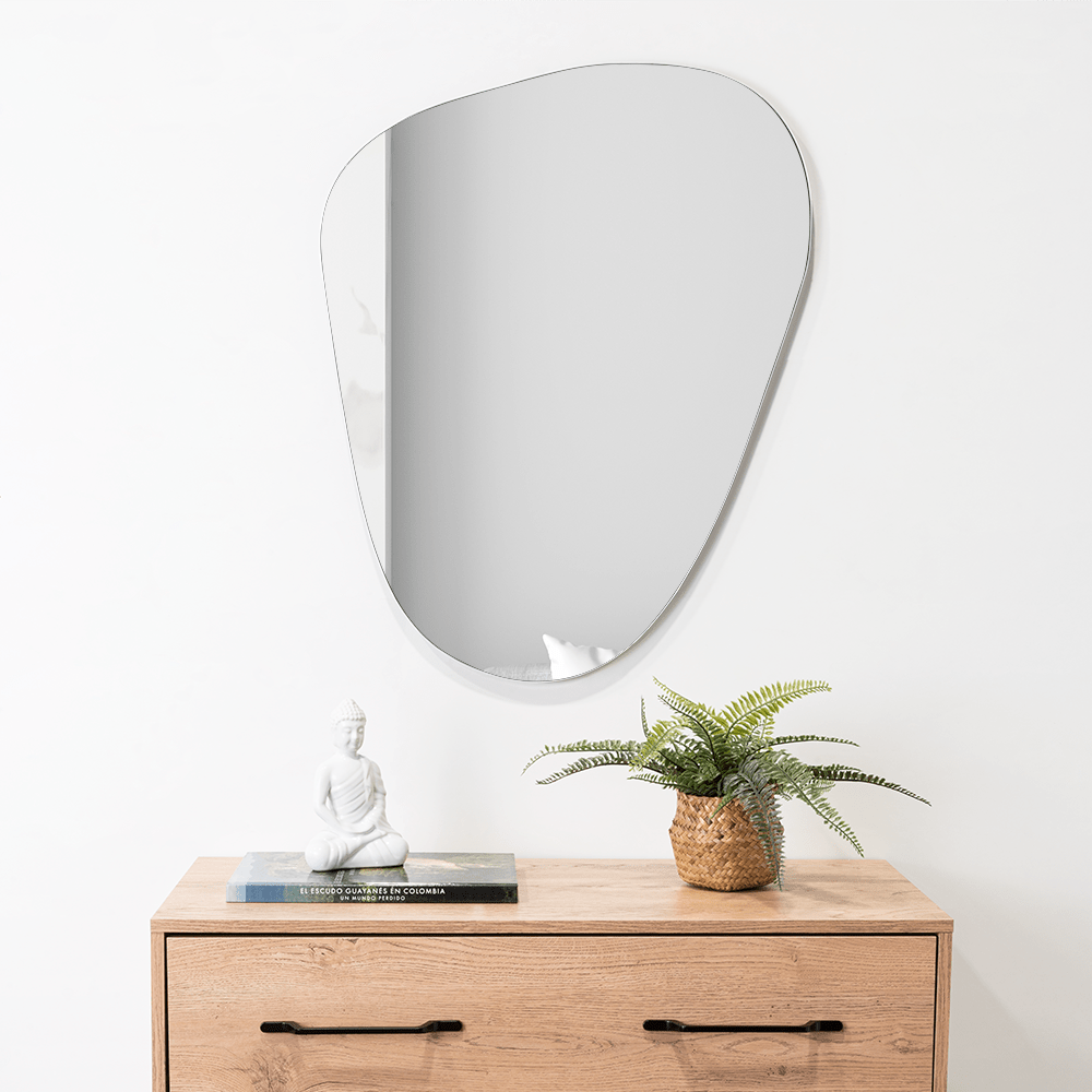 Espejo de Baño Baikal Gris 60x80cm Asimetrico sin Marco - ESPEJOS DE BANHO | Bylmo