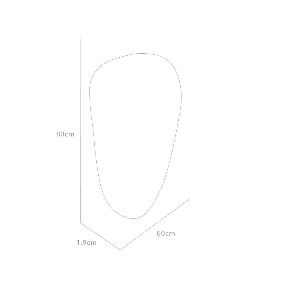 Espejo de Baño Baikal Gris 60x80cm Asimetrico sin Marco - ESPEJOS DE BANHO | Bylmo