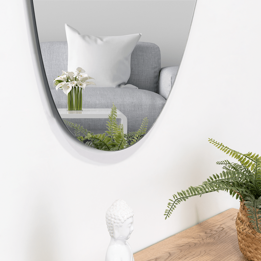 Espejo de Baño Baikal Gris 60x80cm Asimetrico sin Marco - ESPEJOS DE BANHO | Bylmo