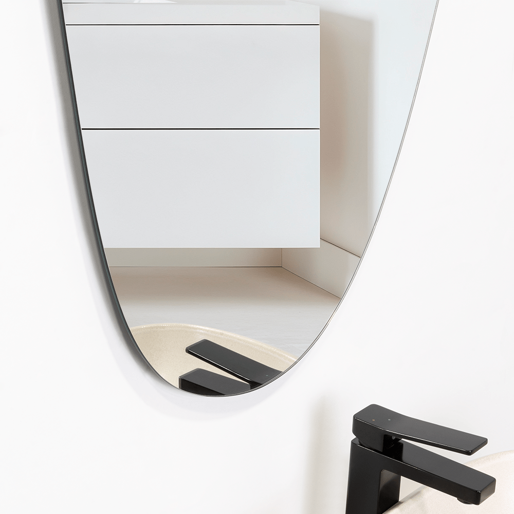 Espejo de Baño Baikal Gris 60x80cm Asimetrico sin Marco - ESPEJOS DE BANHO | Bylmo