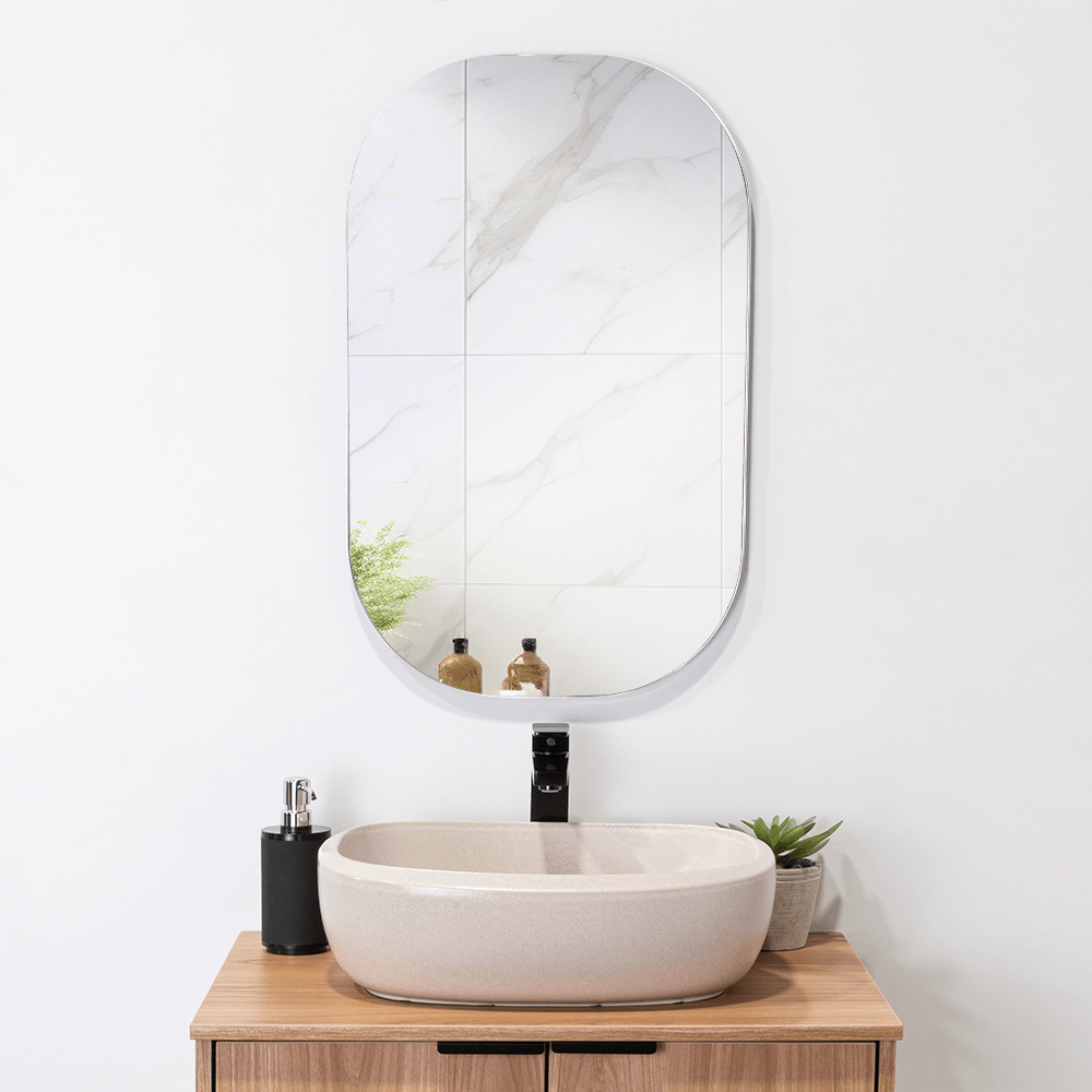 Espejo de Baño Nany Gris 43x68cm Rectangular sin Marco - ESPEJOS DE BANHO | Bylmo