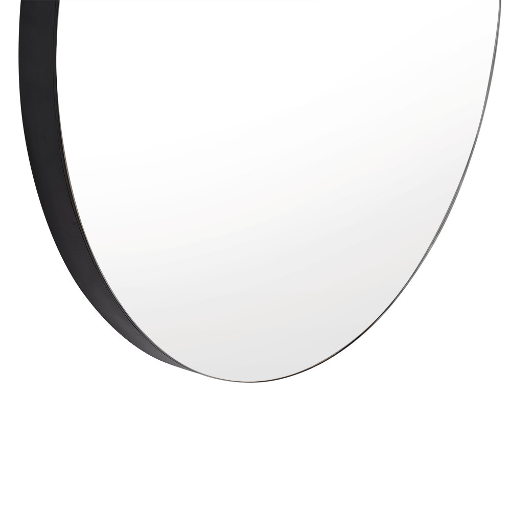 Espejo de Baño Persa 56 Negro y Gris 56x56cm Redondo con Marco En Madera - ESPEJOS DE BANHO | Bylmo