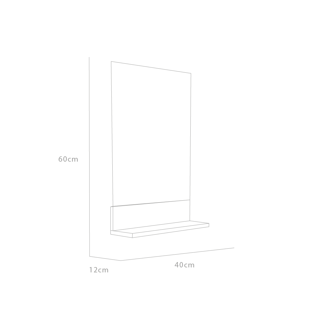 Espejo de Baño Lilo Duna y Gris 40x60cm Rectangular sin Marco - ESPEJOS DE BANHO | Bylmo