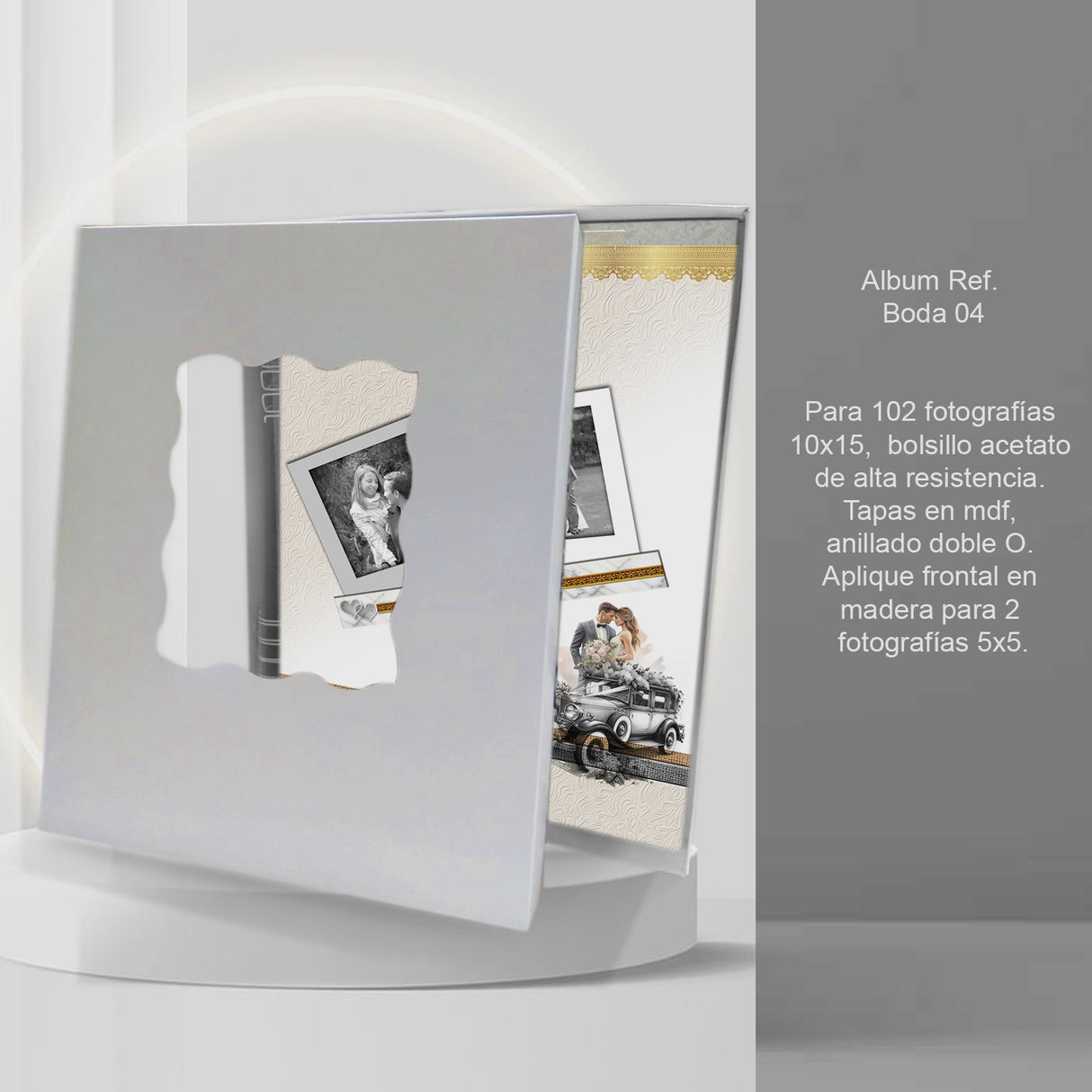 Álbum de Fotos bodas Blanco y Amarillo 24x32cm Argollado de Veinte Páginas - ALBUMES DE FOTOS | Bylmo