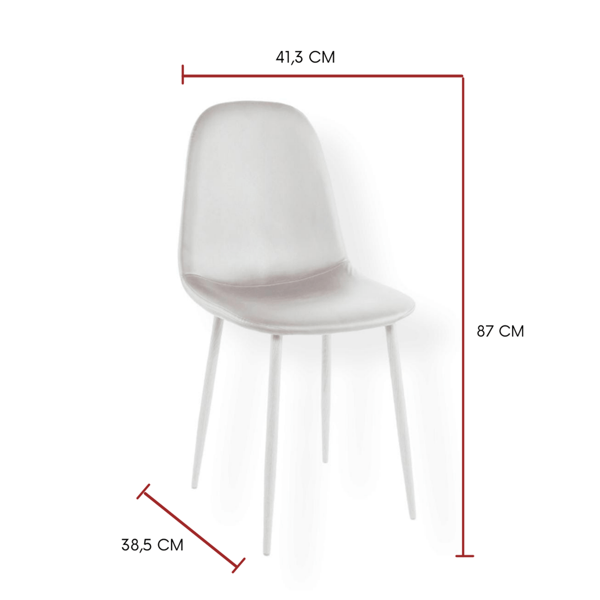 Set x 2 Sillas Concept Cafe Claro 44x85cm con Asiento Ovalado y con Espaldar - SILLAS Y BUTACOS | Bylmo