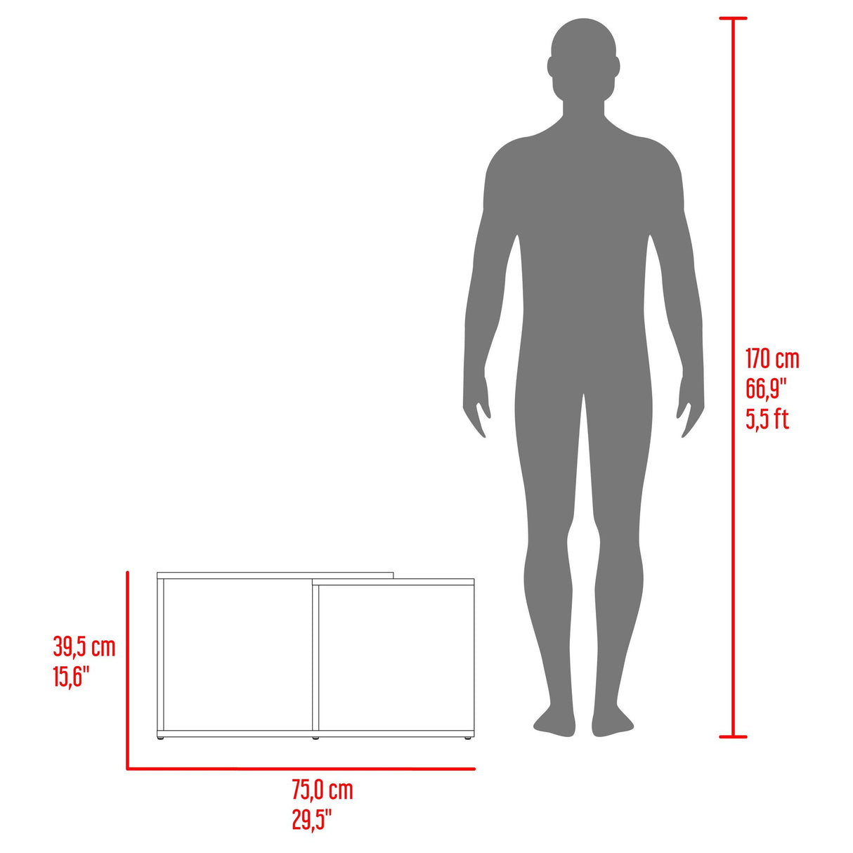 Mesa de Centro Cuera Capri y Wengue 75x3905cm Rectangular con Compartimientos - MESAS DE CENTRO | Bylmo