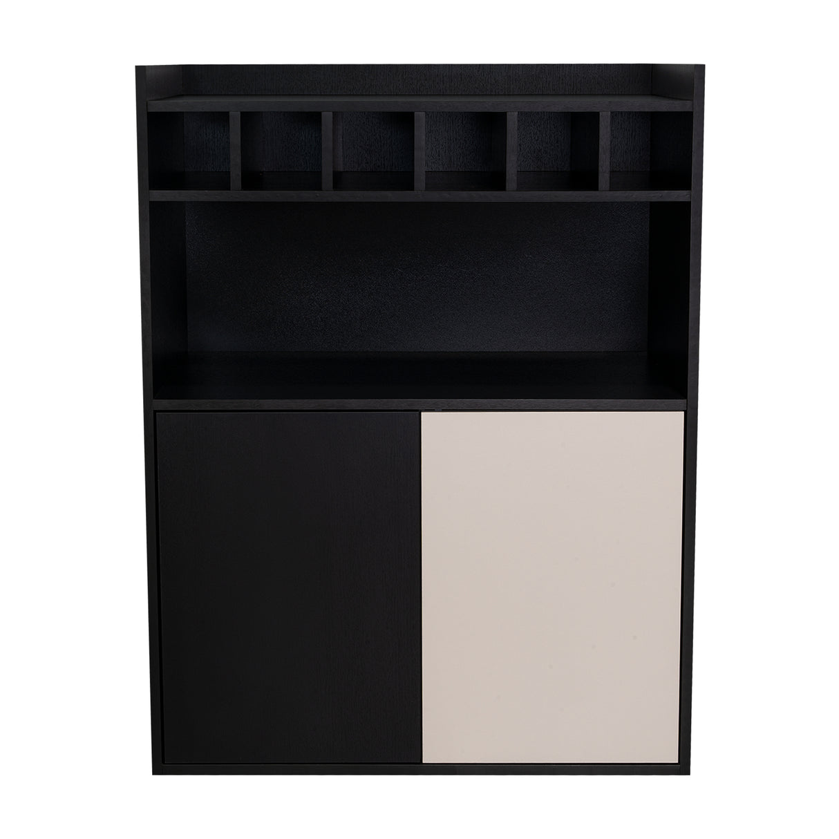 Bar Cuera Capri y Wengue 78.4x106.6cm con Cinco Compartimientos y con Seis Portabotellas - BARES | Bylmo