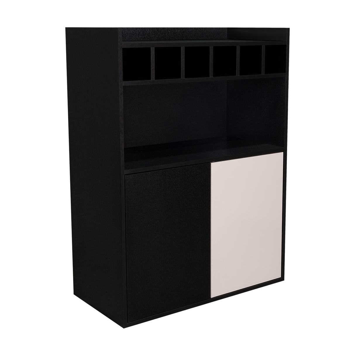 Bar Cuera Capri y Wengue 78.4x106.6cm con Cinco Compartimientos y con Seis Portabotellas - BARES | Bylmo