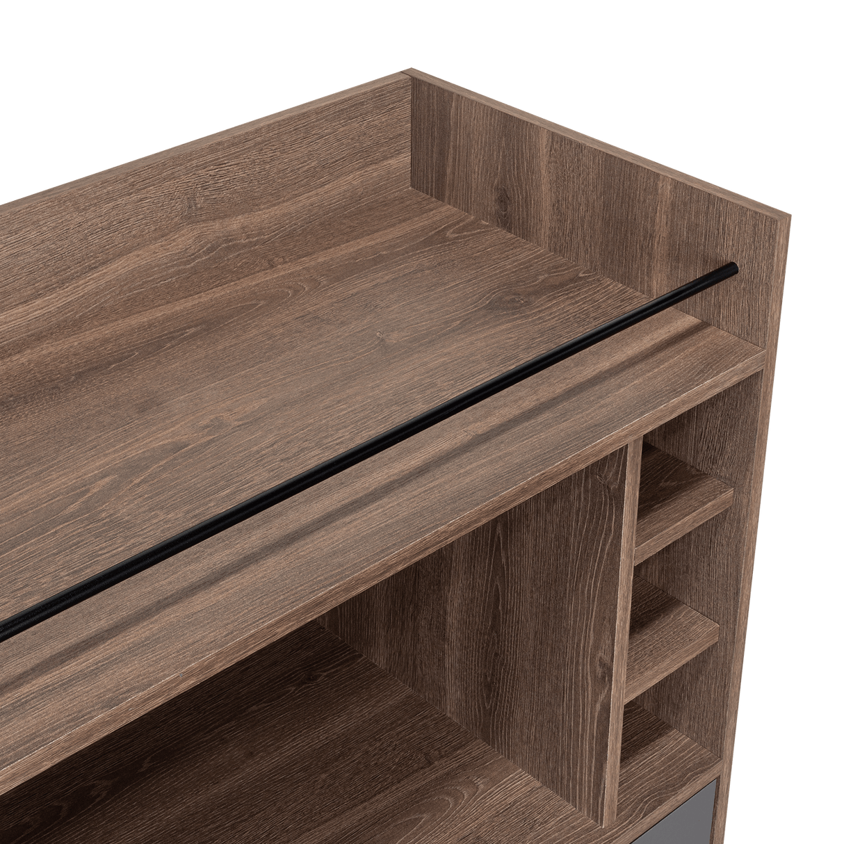 Bar Zurich Milan y Plomo 80x107.1cm con Cinco Compartimientos y con Tres Portabotellas - BARES | Bylmo