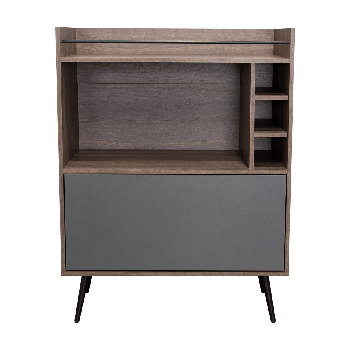 Bar Zurich Milan y Plomo 80x107.1cm con Cinco Compartimientos y con Tres Portabotellas - BARES | Bylmo