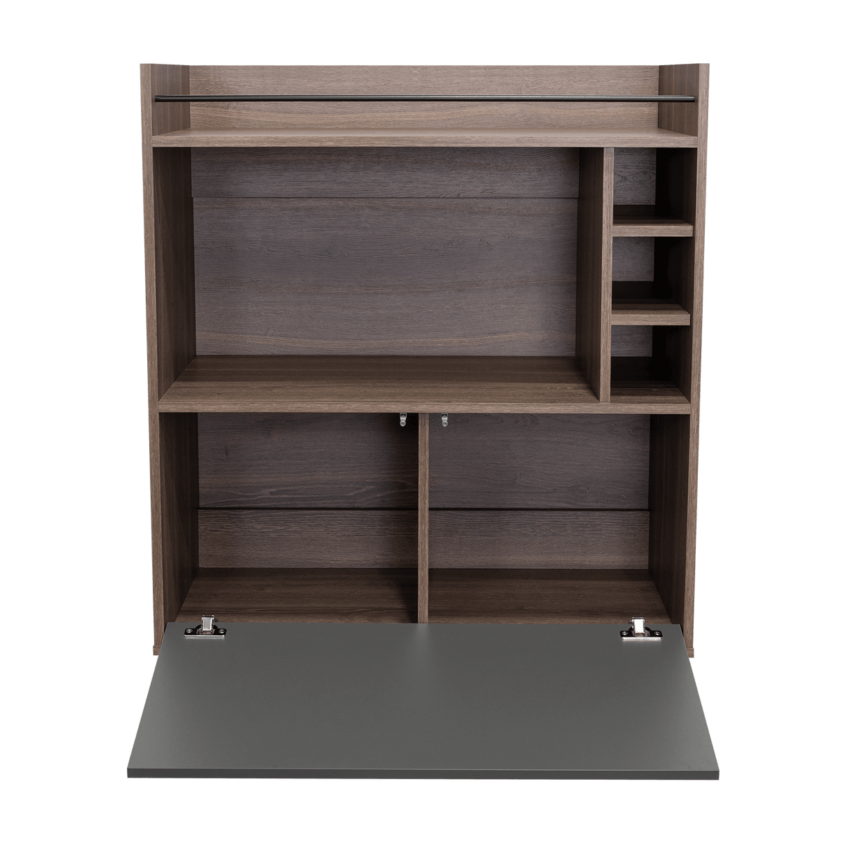 Bar Zurich Milan y Plomo 80x107.1cm con Cinco Compartimientos y con Tres Portabotellas - BARES | Bylmo