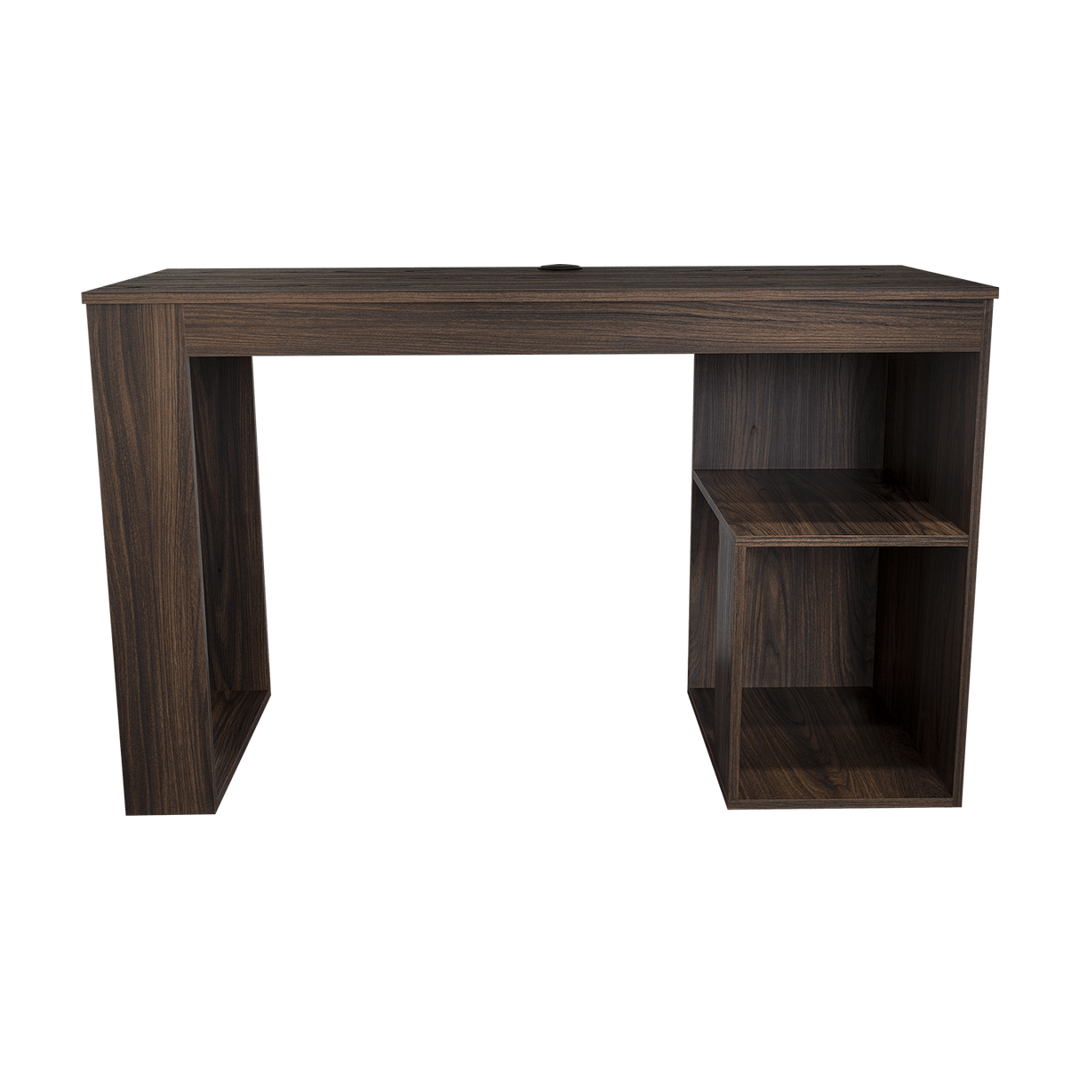 Escritorio Cuera Nogal 120x73.5cm sin Cajones y con Organizador de Libros - ESCRITORIOS | Bylmo