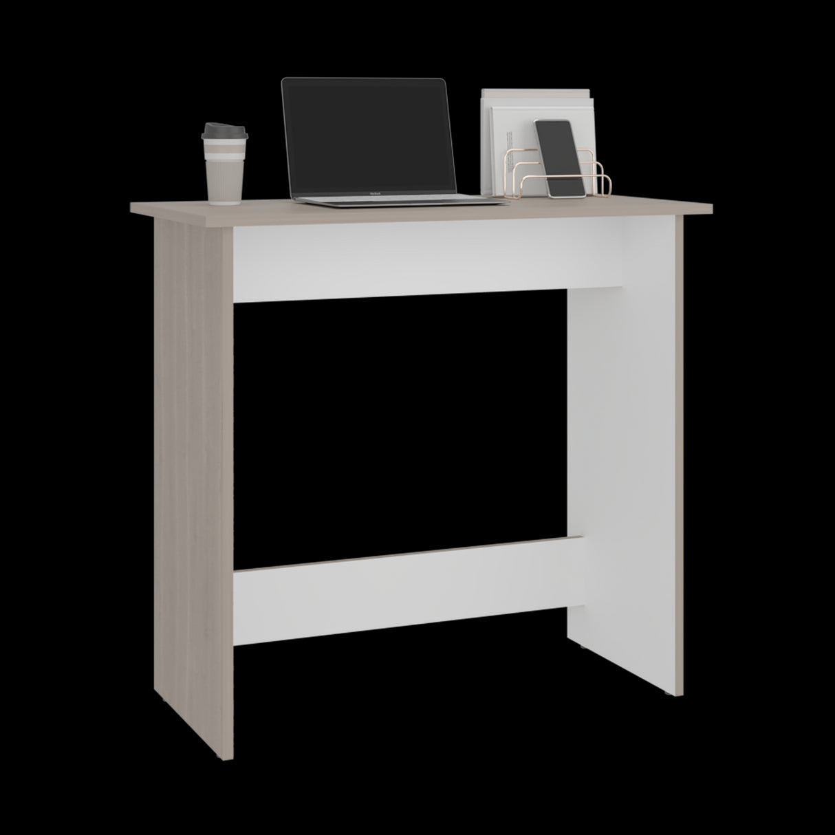 Escritorio Sion Bardolino y Blanco 80x75.6cm sin Cajones - ESCRITORIOS | Bylmo