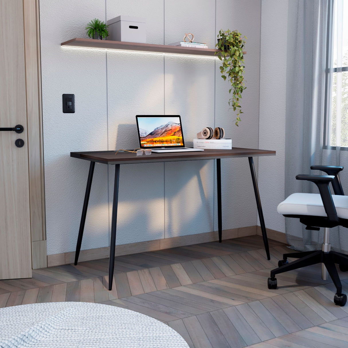 Escritorio Zurich Milan y Plomo 120.1x74.3cm sin Cajones - ESCRITORIOS | Bylmo