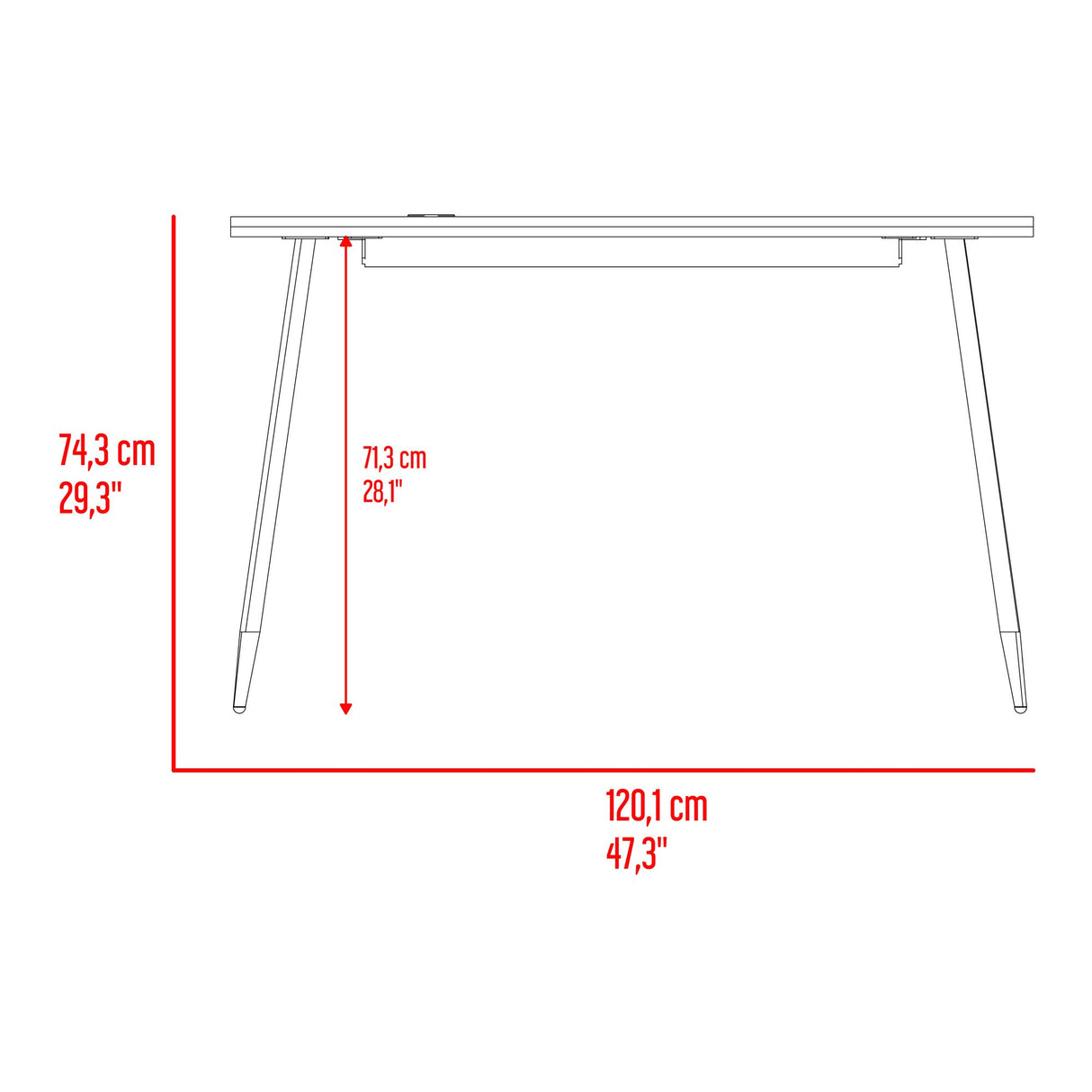 Escritorio Zurich Milan y Plomo 120.1x74.3cm sin Cajones - ESCRITORIOS | Bylmo
