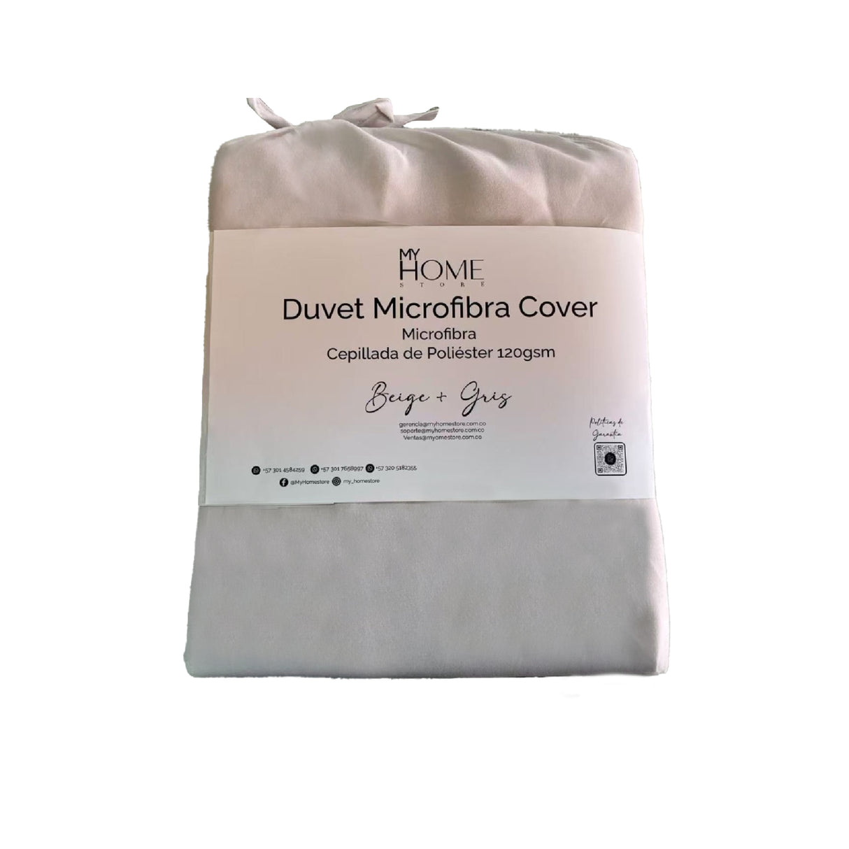 Funda de Duvet Acolchado Bicolor Beige y Gris 220x240cm Doble Faz para Cama Doble - TENDIDOS Y CUBRELECHOS | Bylmo