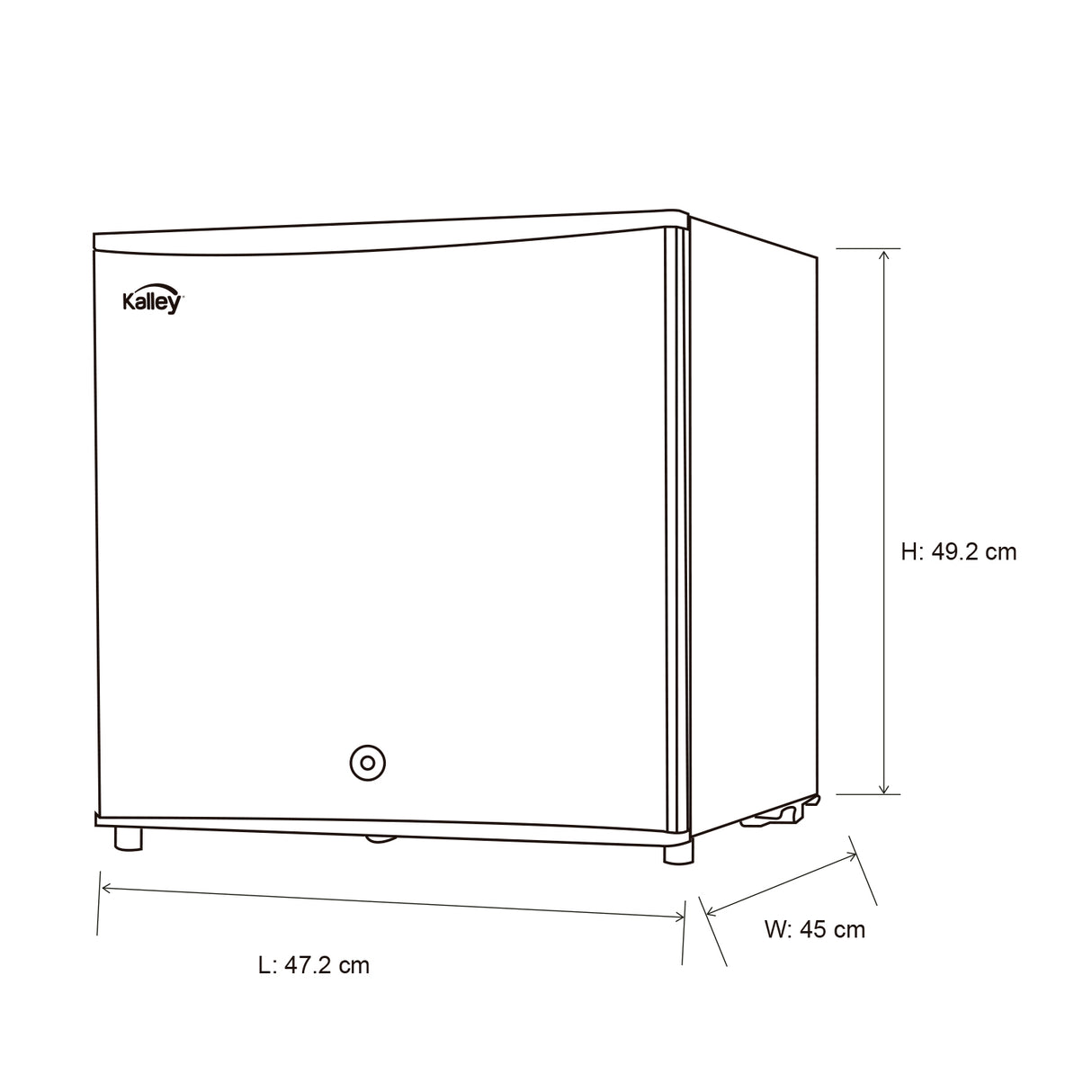 Mini Bar Kalley Gris 47.2x49.2cm de 43 Litros Frost con Congelador - MINIBAR | Bylmo