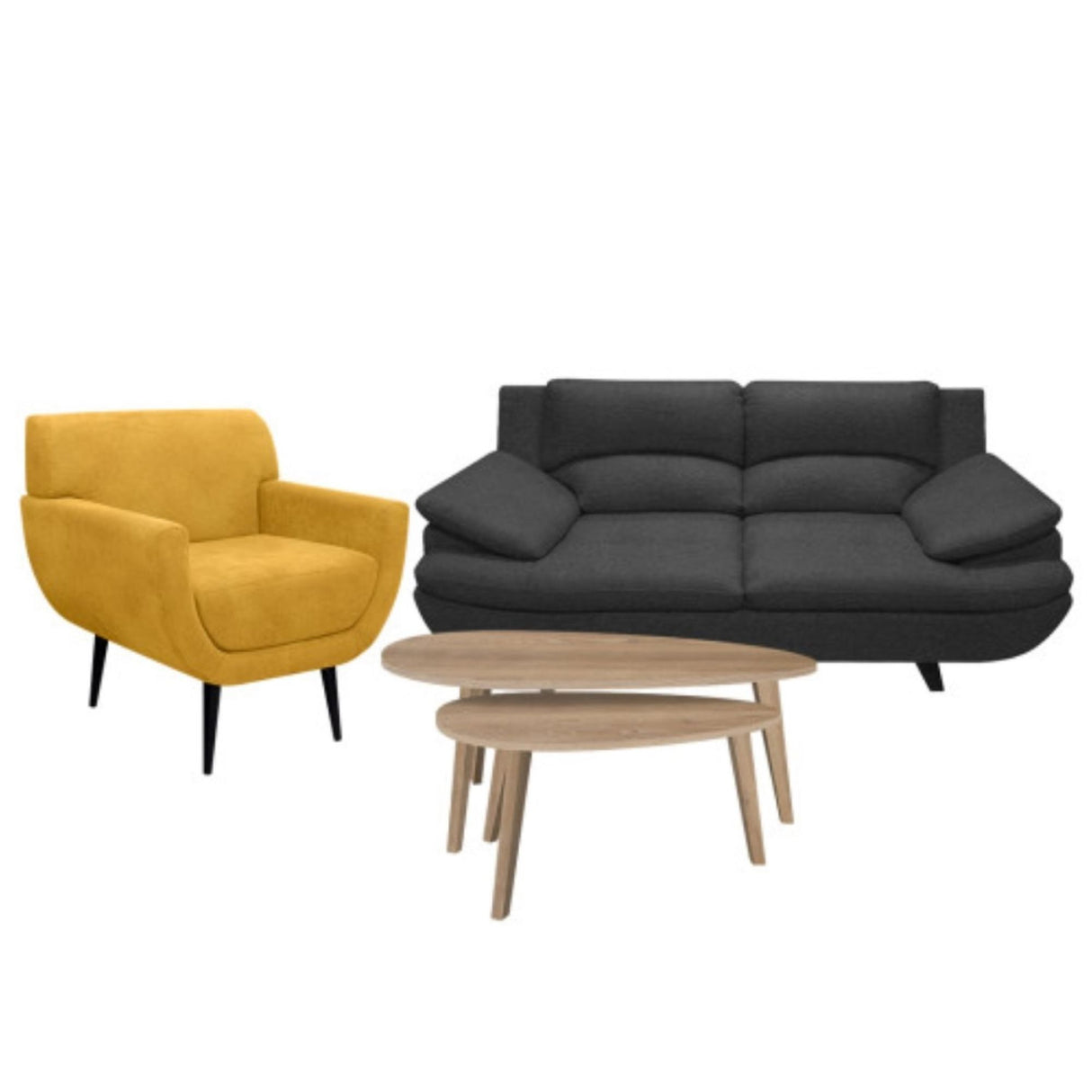 Sala Cindy Gris Oscuro 180x85cm de Tres Puestos con Apoya Brazos y Resistente a Rasguños - SOFAS Y POLTRONAS | Bylmo