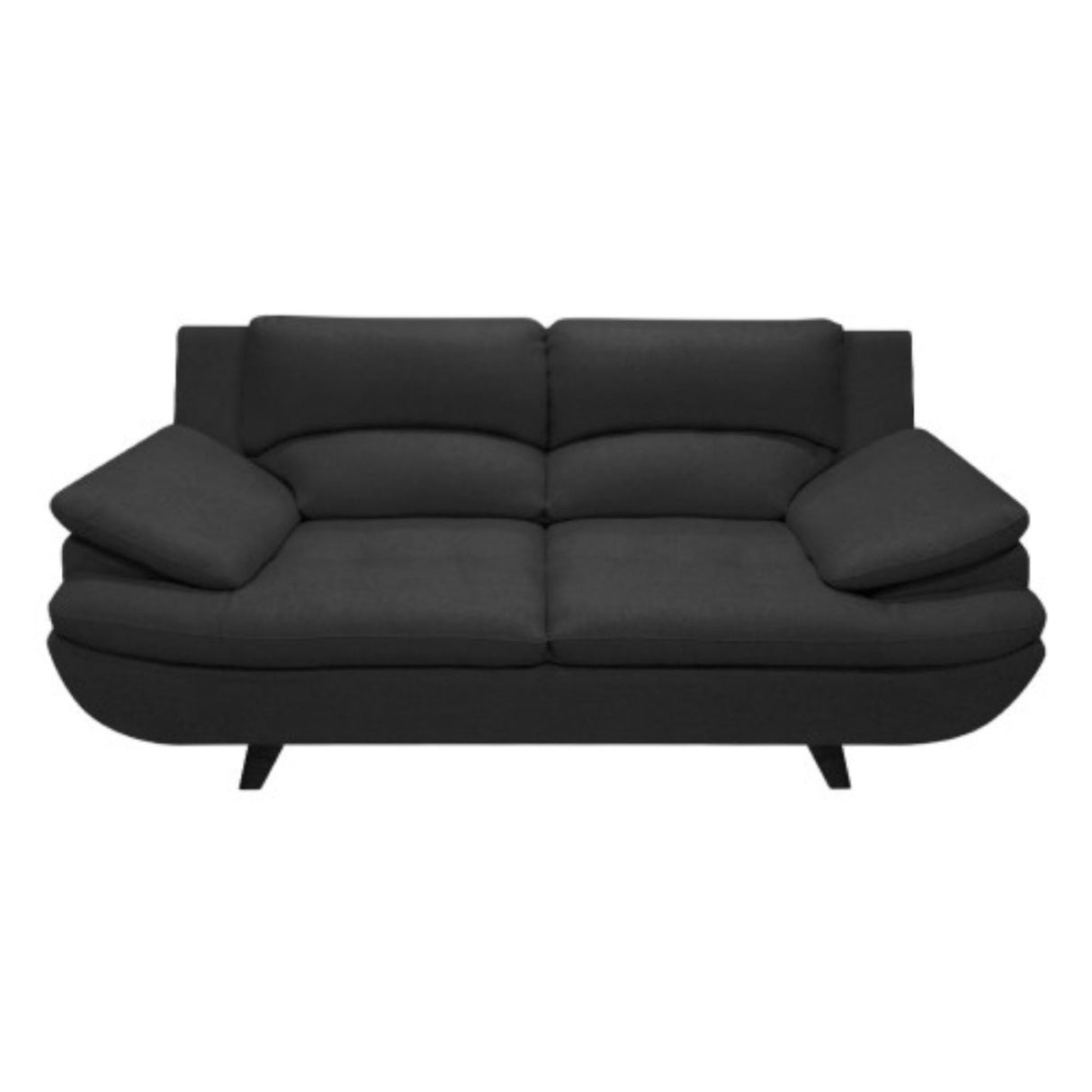 Sala Cindy Negro 180x85cm de Tres Puestos con Apoya Brazos y Resistente a Rasguños - SOFAS Y POLTRONAS | Bylmo