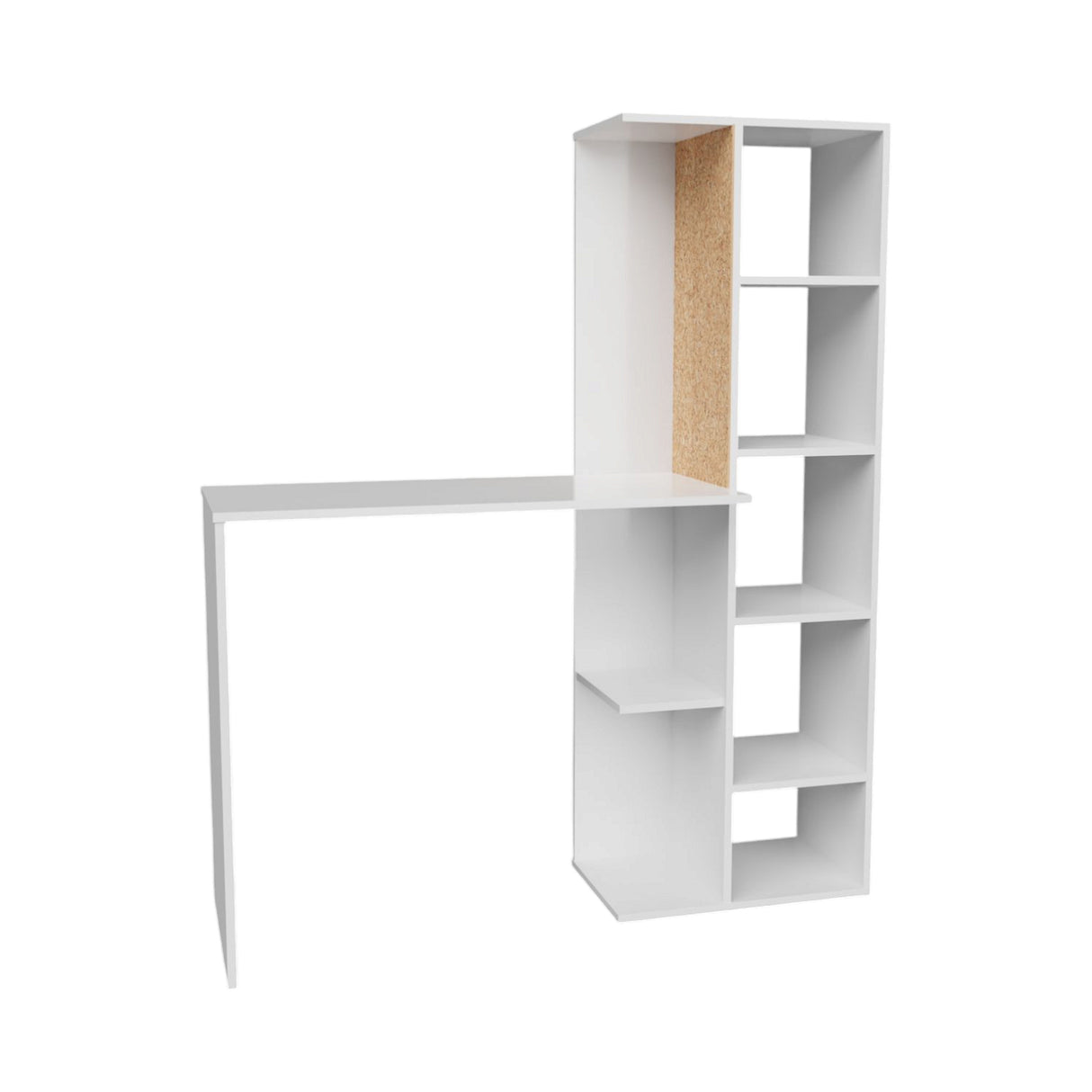 Combo Escritorio y Silla Home Office Blanco 120x140cm sin Cajones y con Organizador de Libros - ESCRITORIOS | Bylmo