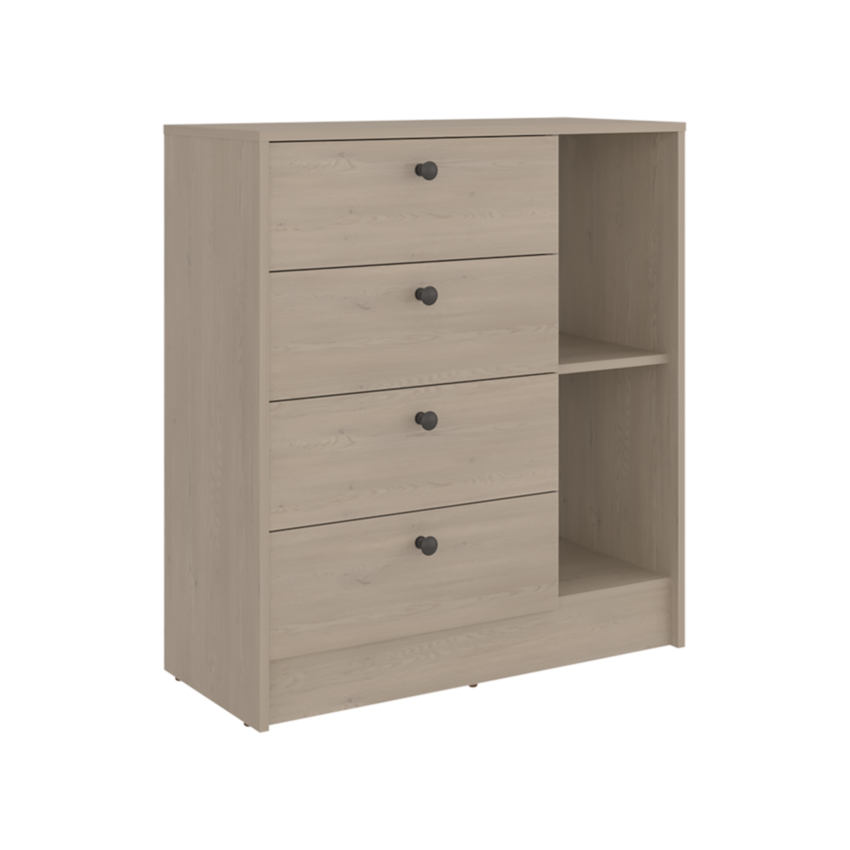 Cómoda Havana Cotta y Blanco 80x89cm de Cuatro Hileras con Cuatro Cajones - CAJONERAS Y COMODAS | Bylmo
