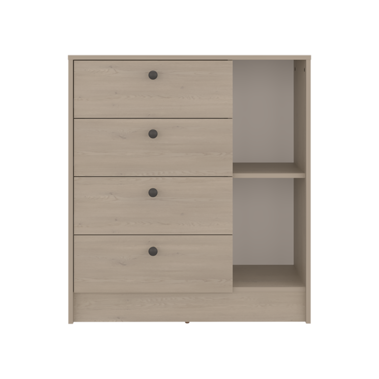 Cómoda Havana Cotta y Blanco 80x89cm de Cuatro Hileras con Cuatro Cajones - CAJONERAS Y COMODAS | Bylmo