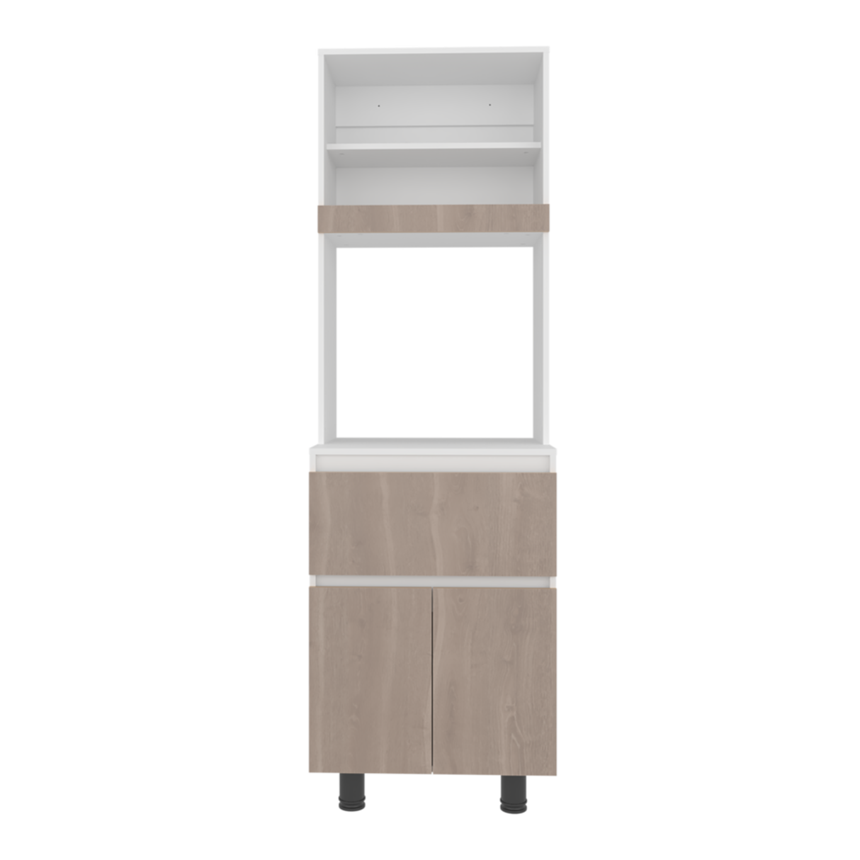 Alacena Express Blanco y Bardolino 60.2x194cm con Un Cajón y con Dos Puertas - ALACENAS Y MUEBLES MICROONDAS | Bylmo
