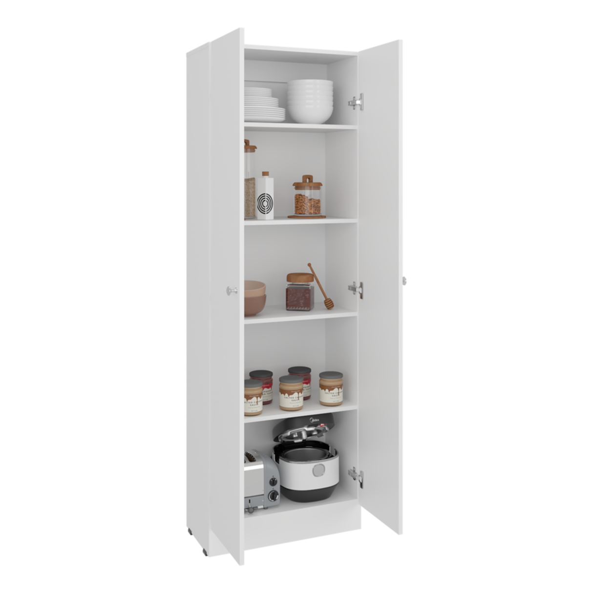 Alacena Blanco 60x180cm sin Cajones y con Dos Puertas - ALACENAS Y MUEBLES MICROONDAS | Bylmo