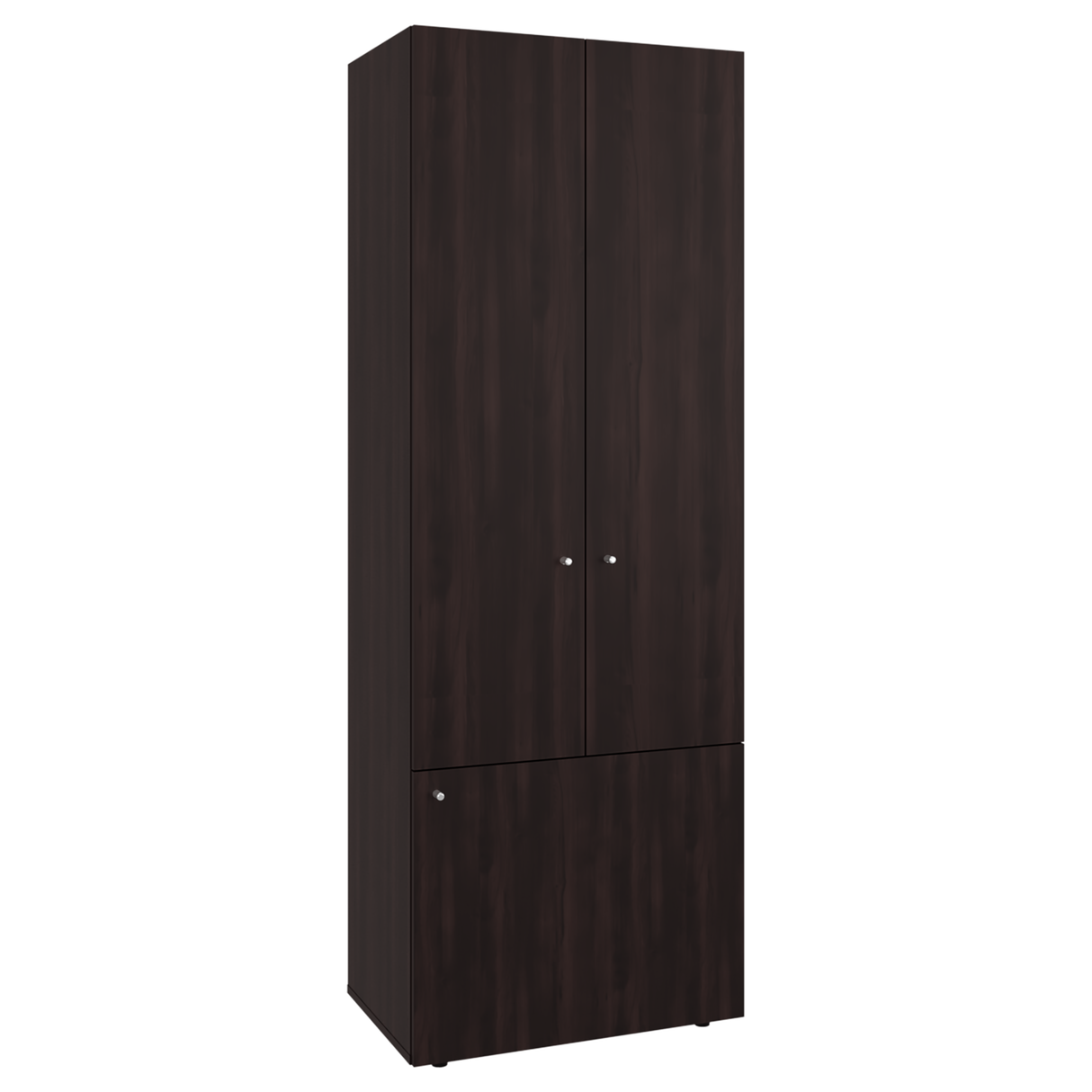 Closet Tuhogar Nogal y Wengue 60x170cm sin Cajones y con Tres Puertas - CLOSETS | Bylmo