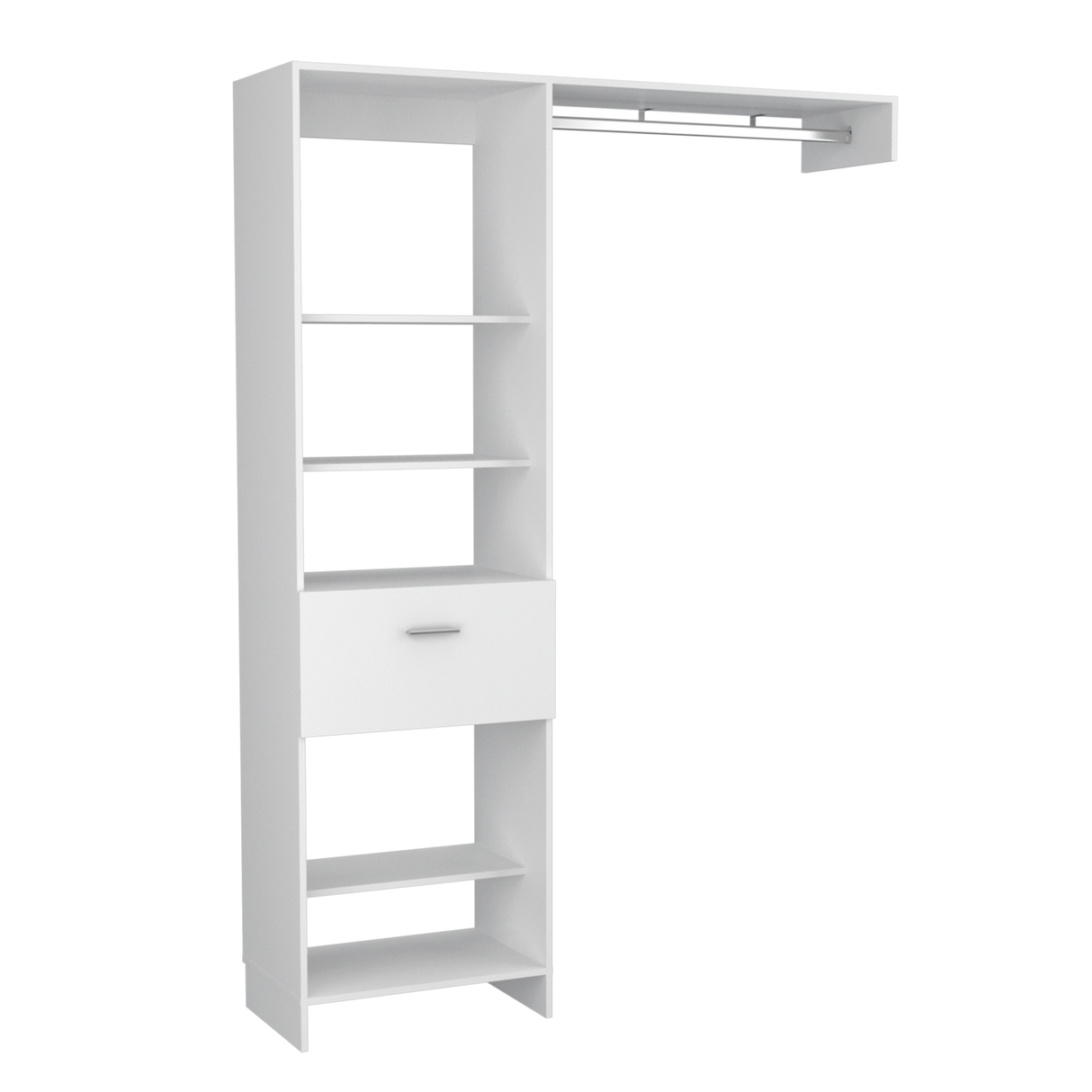 Closet Manchester Blanco 150x210.6cm con Un Cajón sin Puertas y con Colgadero de Ropa - CLOSETS | Bylmo