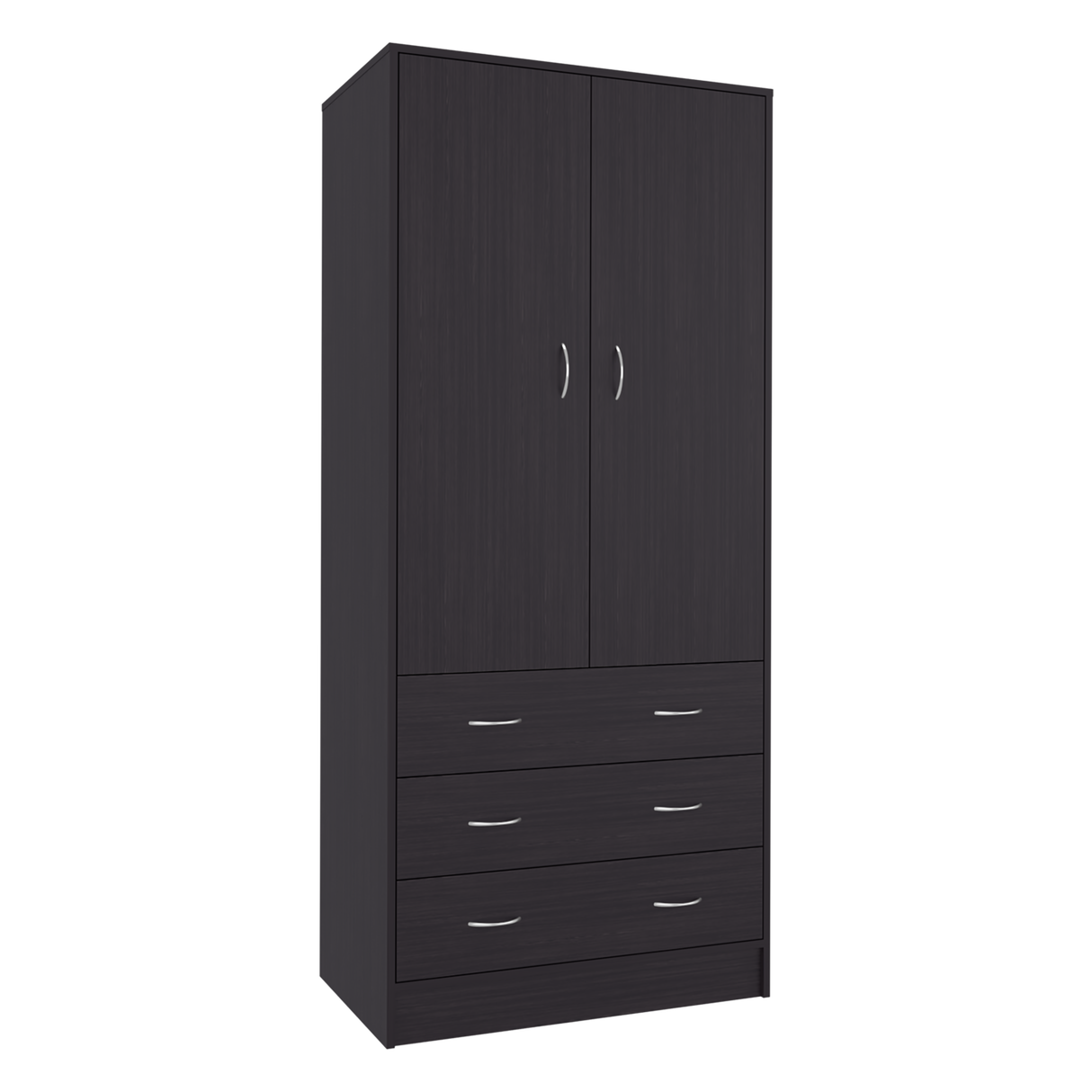 Closet Taly Wengue 78.7x179.5cm con Tres Cajones con Dos Puertas y con Colgadero de Ropa - CLOSETS | Bylmo