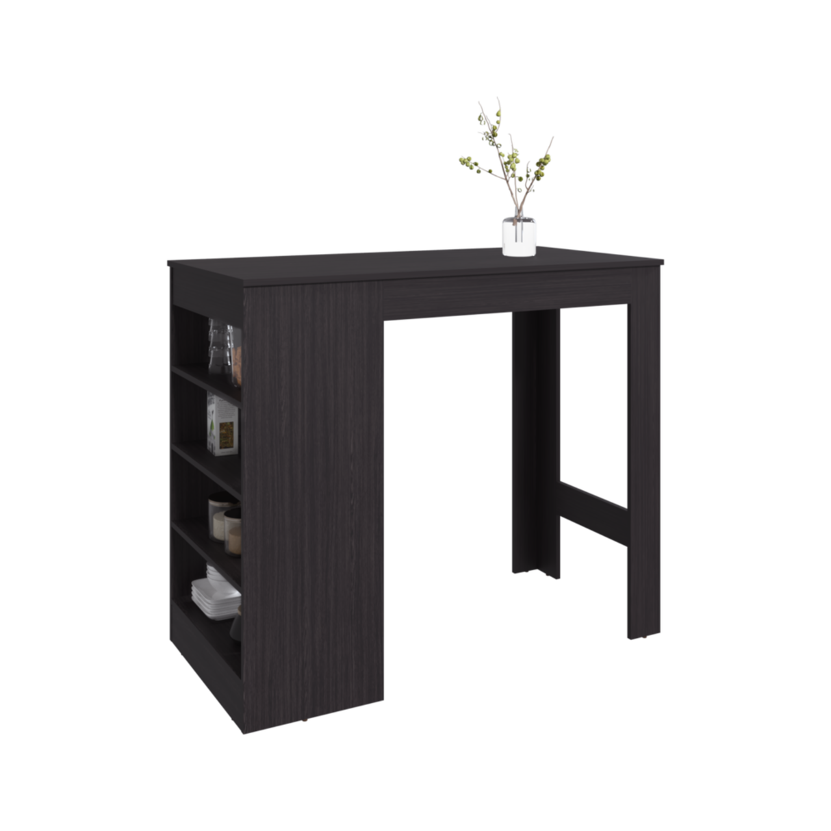 Barra de Cocina Greer Wengue 119.8x102cm con Cinco Compartimientos - BARRAS Y MUEBLES AUXILIARES | Bylmo