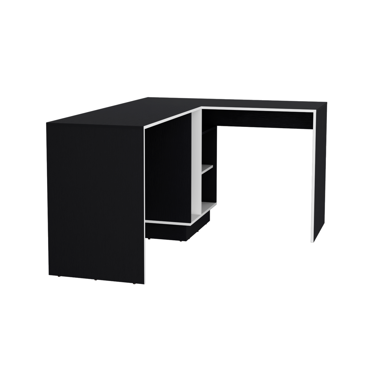 Escritorio en L Rookie Blanco y Wengue 151.5x76.5cm con Organizador de Libros - ESCRITORIOS | Bylmo