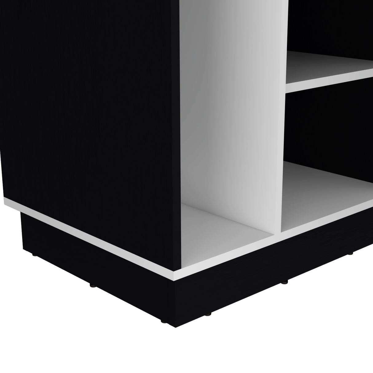 Escritorio en L Rookie Blanco y Wengue 151.5x76.5cm con Organizador de Libros - ESCRITORIOS | Bylmo