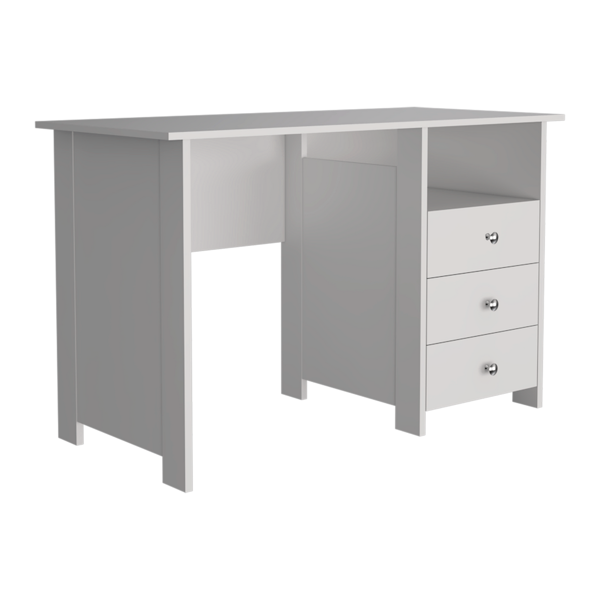 Escritorio Bianco Blanco 120x75cm con Tres Cajones y con Organizador de Libros - ESCRITORIOS | Bylmo